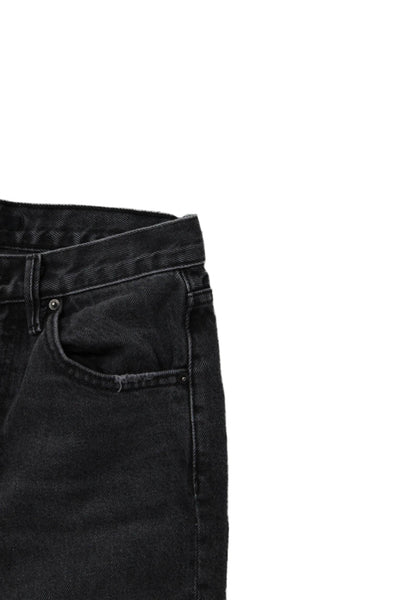 Grlfrnd Womens High Waist Distress Pockets Straight Leg Jean Pants Black Size 23