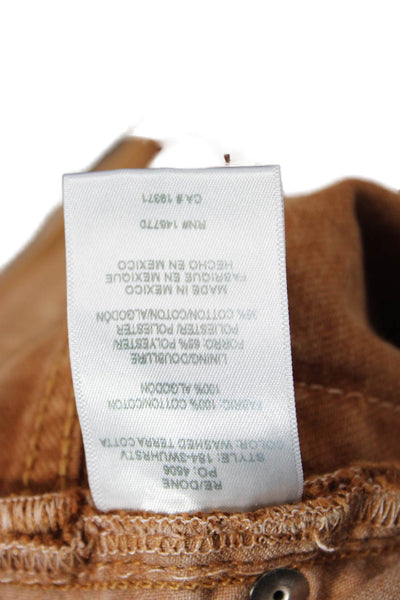 Re/Done Women's Five Pocket High Waist Straight Leg Jean Pants Brown Size 23