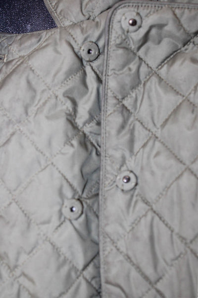 Crewcuts Everyday Girls Quilted Double Breasted Collared Jacket Green Size 4/5