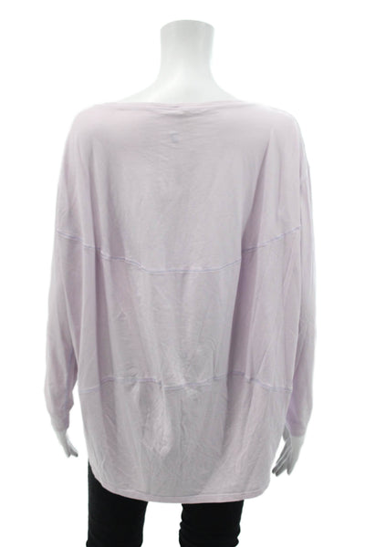 Lululemon Womens Cotton Round Neck Long Sleeve High Low Top Purple Size 10