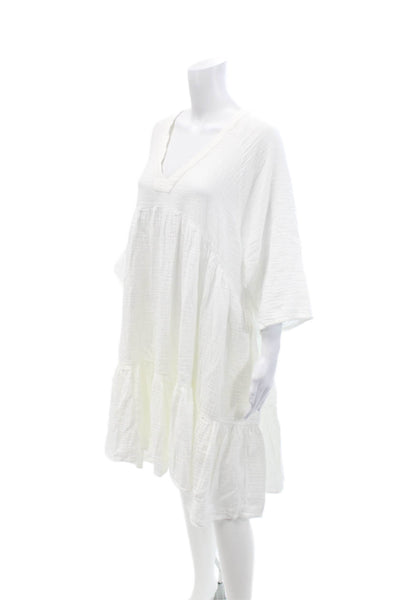 9seed Womens Marbella Ruffle Dress - White Size M/L
