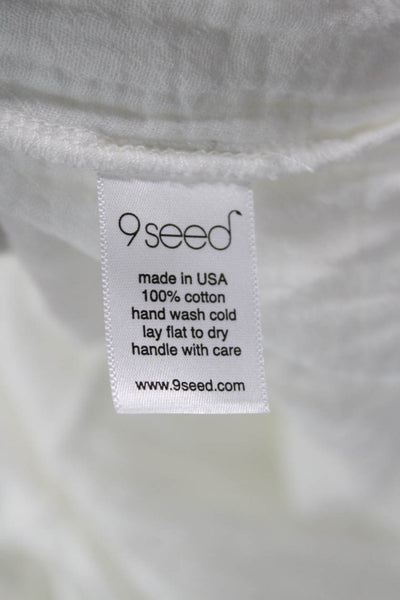 9seed Womens Marbella Ruffle Dress - White Size M/L