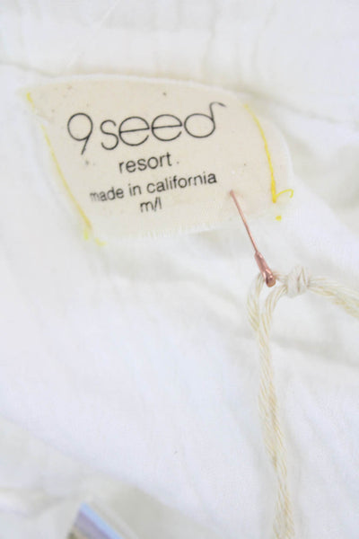 9seed Womens Marbella Ruffle Dress - White Size M/L