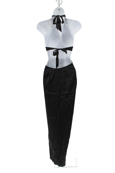 Louisa Ballou Womens Long Buckle Dress - Black Size 32