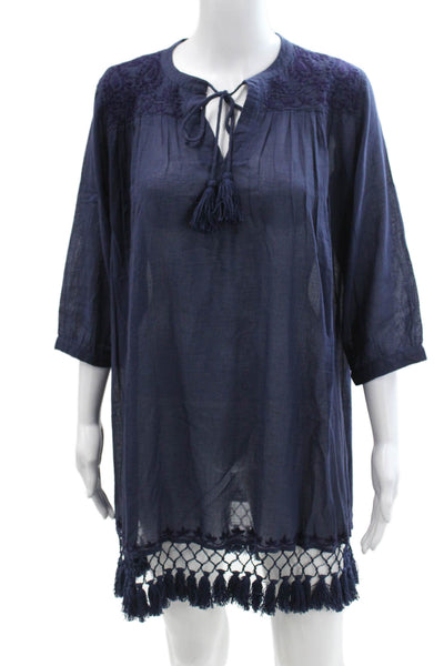 Roller Rabbit Womens Lucknow Serafina Tunic - Navy Size XS