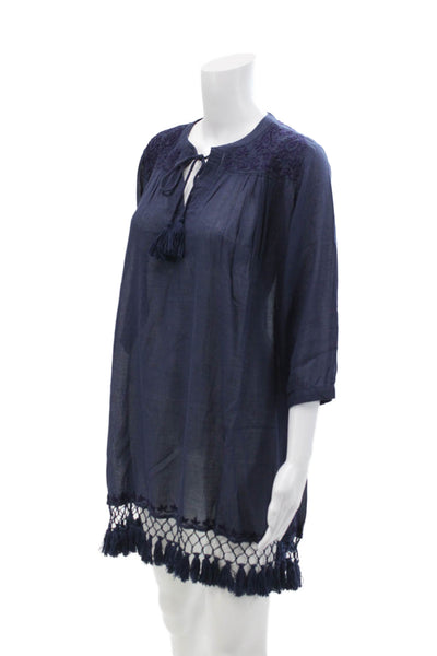 Roller Rabbit Womens Lucknow Serafina Tunic - Navy Size XS