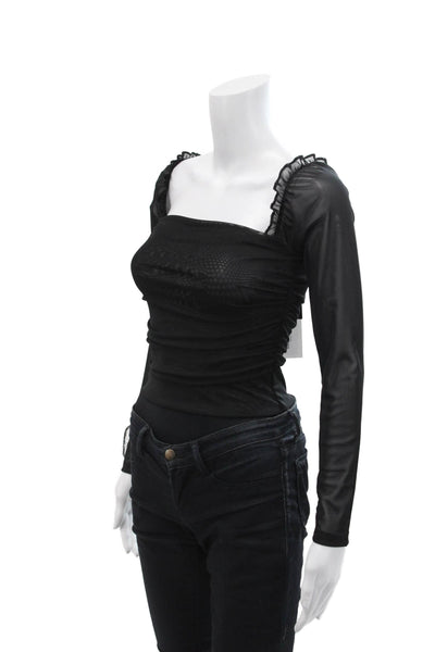 Ambitionist Womens Fancy Thong Bodysuit - Black Size XS