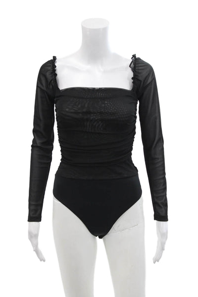 Ambitionist Womens Fancy Thong Bodysuit - Black Size XS