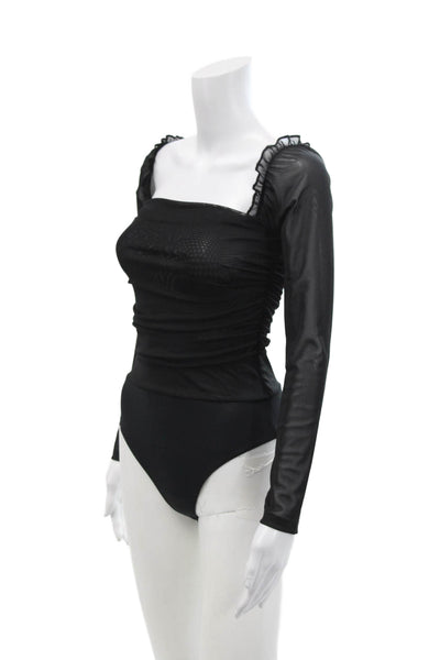 Ambitionist Womens Fancy Thong Bodysuit - Black Size XS