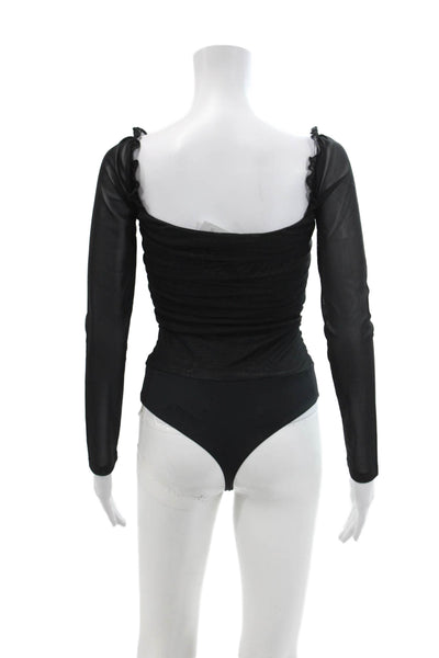 Ambitionist Womens Fancy Thong Bodysuit - Black Size XS