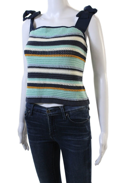 Shoshanna Womens Frankie Top - Navy Multi Size XL