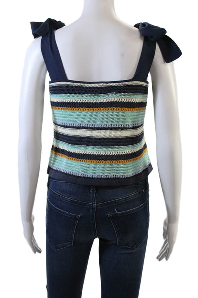 Shoshanna Womens Frankie Top - Navy Multi Size XL