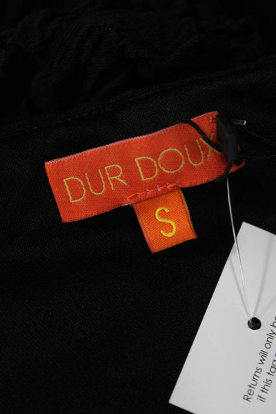 Dur Doux Womens One Sleeve Puckered Mini Dress - Black Size S