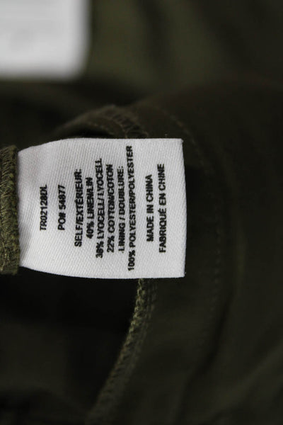 Derek Lam 10 Crosby Womens High Rise Zipper Ankle Cropped Pants Green Size 4