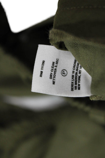 Derek Lam 10 Crosby Womens High Rise Zipper Ankle Cropped Pants Green Size 4