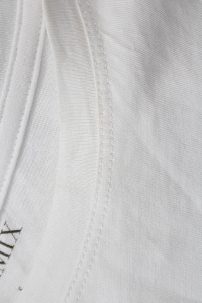 Intermix Womens Short Sleeve Scoop Neck Tessie Ruched Shirt White Size Small