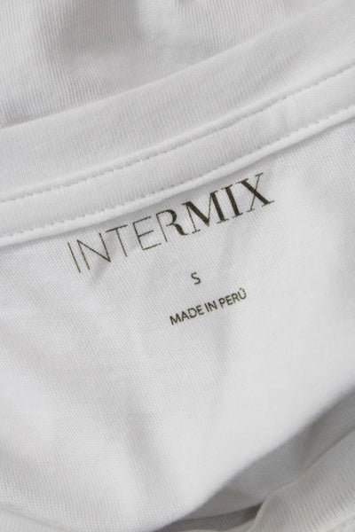 Intermix Womens Short Sleeve Scoop Neck Tessie Ruched Shirt White Size Small