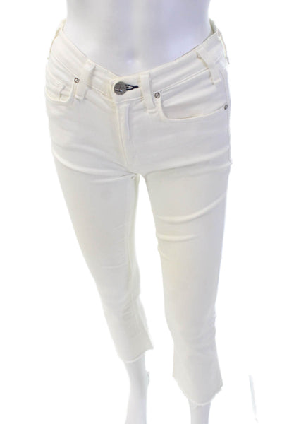 McGuire Womens Cotton Zip Button Straight Leg Lined Jeans White Size EUR 25