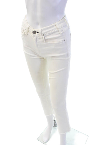 McGuire Womens Cotton Zip Button Straight Leg Lined Jeans White Size EUR 25