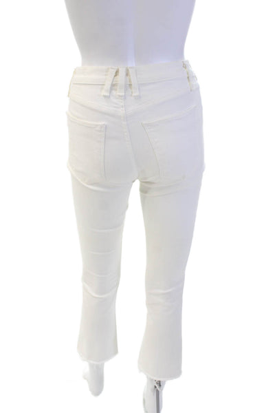 McGuire Womens Cotton Zip Button Straight Leg Lined Jeans White Size EUR 25