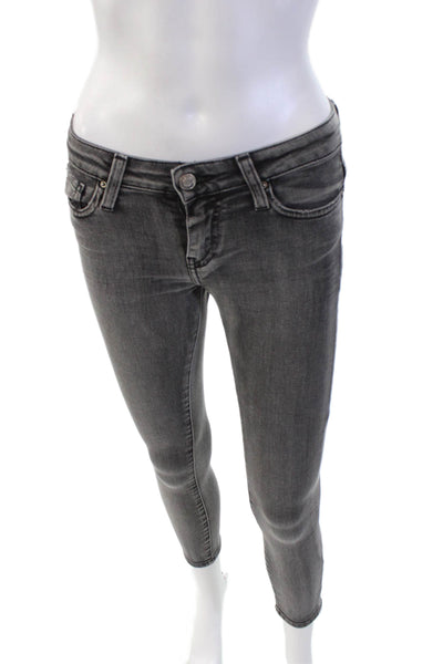 Joes Jeans Womens Cotton Zip Button Skinny Leg Denim Jeans Charcoal Size EUR 26