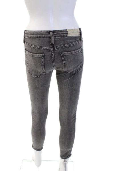Joes Jeans Womens Cotton Zip Button Skinny Leg Denim Jeans Charcoal Size EUR 26