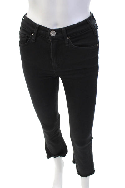 McGuire Womens Cotton Zip Button Straight Leg Dark Wash Jeans Black Size EUR 24