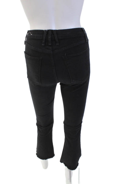 McGuire Womens Cotton Zip Button Straight Leg Dark Wash Jeans Black Size EUR 24