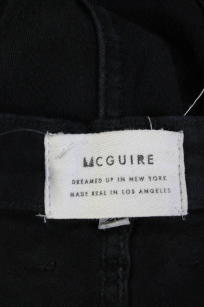 McGuire Womens Cotton Zip Button Straight Leg Dark Wash Jeans Black Size EUR 24