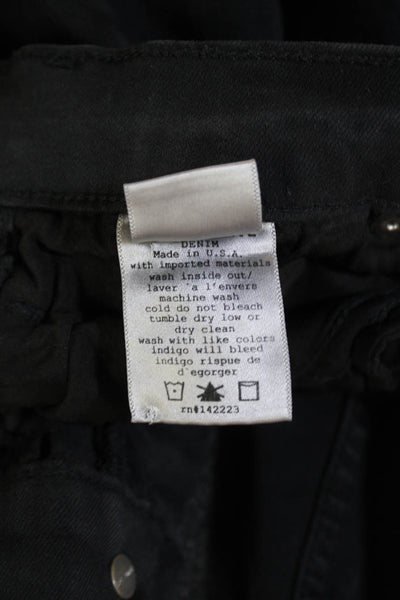 McGuire Womens Cotton Zip Button Distressed Slim Leg Jeans Black Size EUR 24
