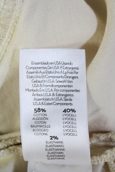 Mother Womens Denim Zip Up Ruffle Mini Skirt Beige Size 27