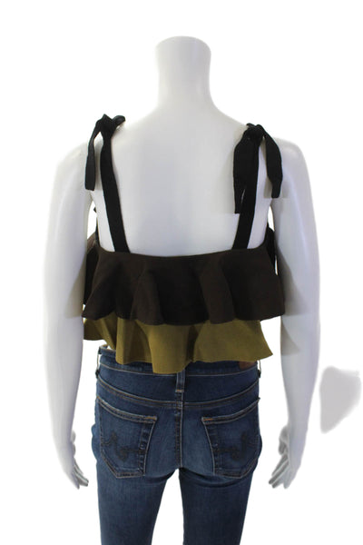 Rosie Assoulin Womens Ruffle Tank - Black Size M