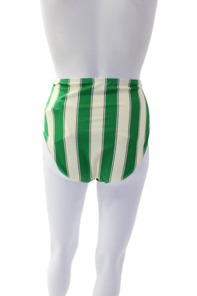 STAUD Womens Devon High Rise Bikini Bottoms - Bungalow Stripe Size L