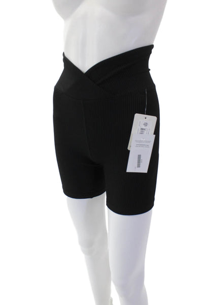 Year of Ours Womens V Waist Biker Shorts - Black Size XS