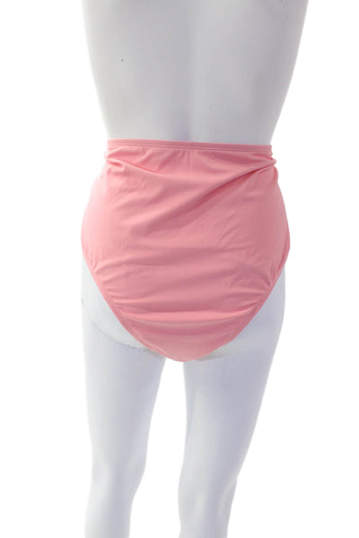 STAUD Womens Declan High Rise Bikini Bottoms - Pearl Pink Size XL