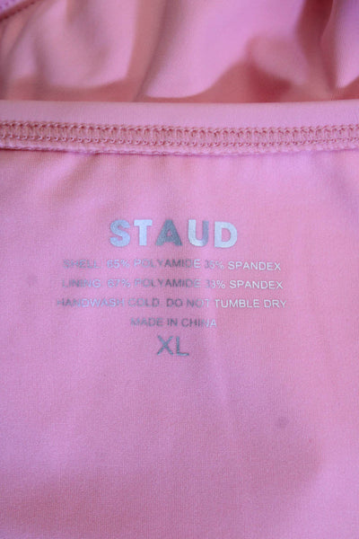 STAUD Womens Declan High Rise Bikini Bottoms - Pearl Pink Size XL