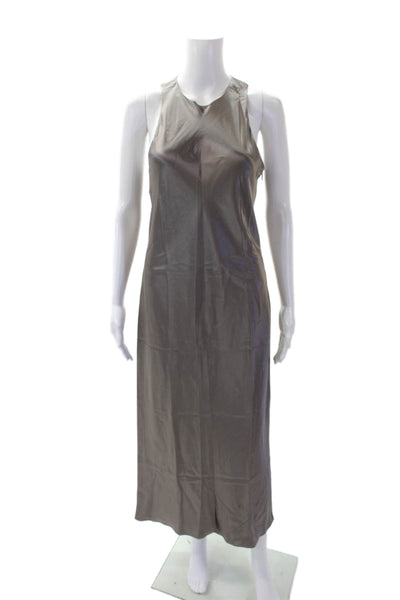 Tibi Womens Heavy Satin Midi Dress - Slate Grey Size 4