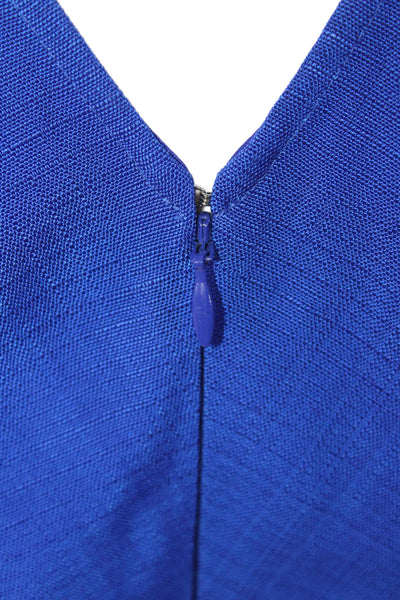 Victoria Beckham Womens Gathered Waist Midi Dress - Palace Blue Size 6