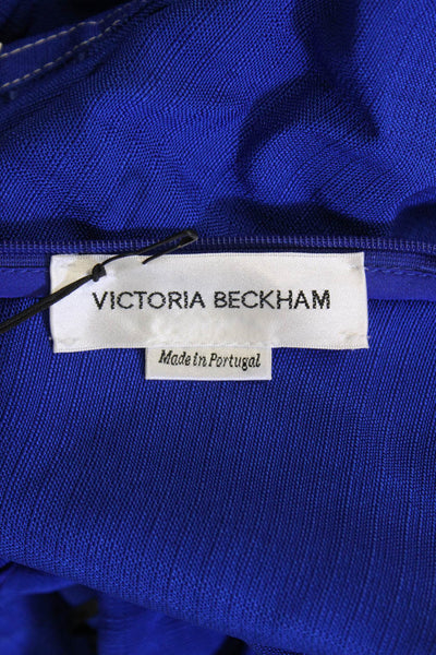 Victoria Beckham Womens Gathered Waist Midi Dress - Palace Blue Size 6