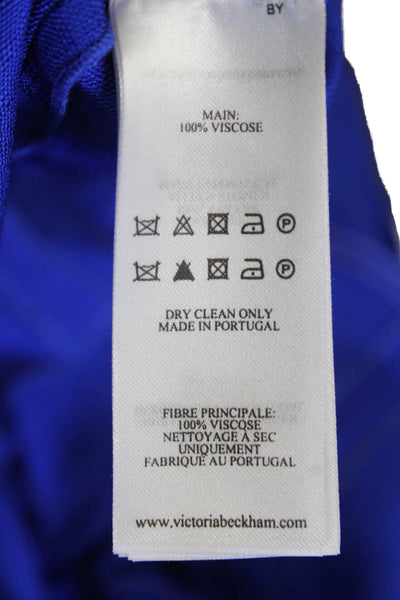 Victoria Beckham Womens Gathered Waist Midi Dress - Palace Blue Size 6