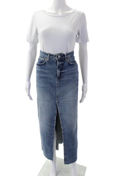 Reformation Womens Tazz Maxi Denim Skirt - Hemlock Size 23