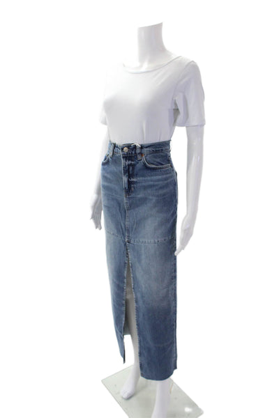 Reformation Womens Tazz Maxi Denim Skirt - Hemlock Size 23