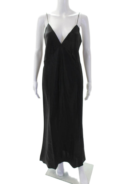 Olivia von Halle Womens Issa Jet Black Slip - Jet Black Size L
