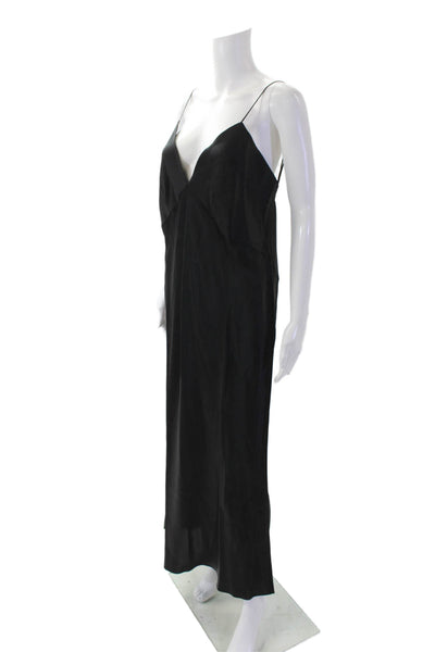 Olivia von Halle Womens Issa Jet Black Slip - Jet Black Size L