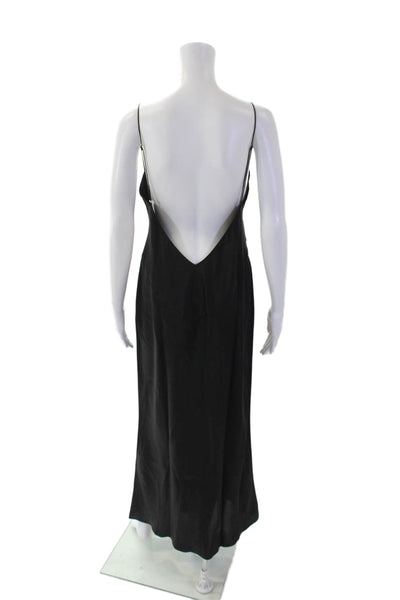 Olivia von Halle Womens Issa Jet Black Slip - Jet Black Size L