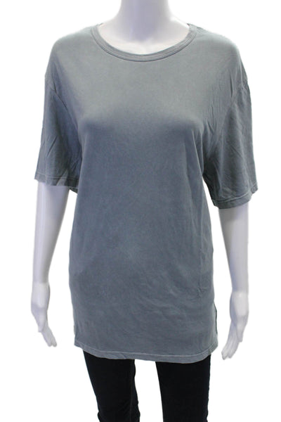 Cotton Citizen Womens Relaxed Fit Short Sleeve T Shirt Blue Size L