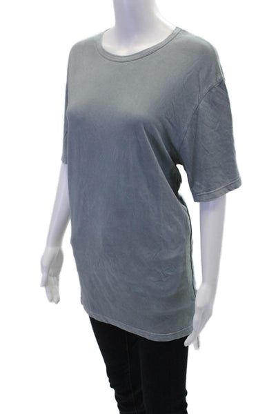 Cotton Citizen Womens Relaxed Fit Short Sleeve T Shirt Blue Size L