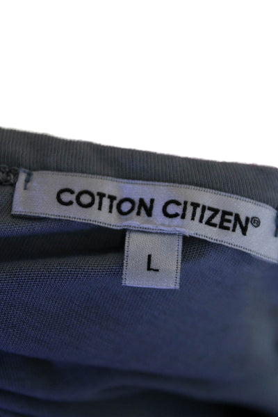 Cotton Citizen Womens Relaxed Fit Short Sleeve T Shirt Blue Size L