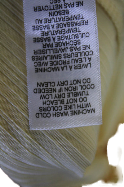 Frame Womens Short Sleeve Crewneck Ribbed T Shirt Butter Yellow Size S