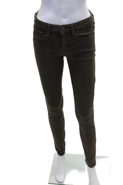 Vince Womens Cotton Mid Rise Pocketed Casual Skinny Jeans Brown Size 27